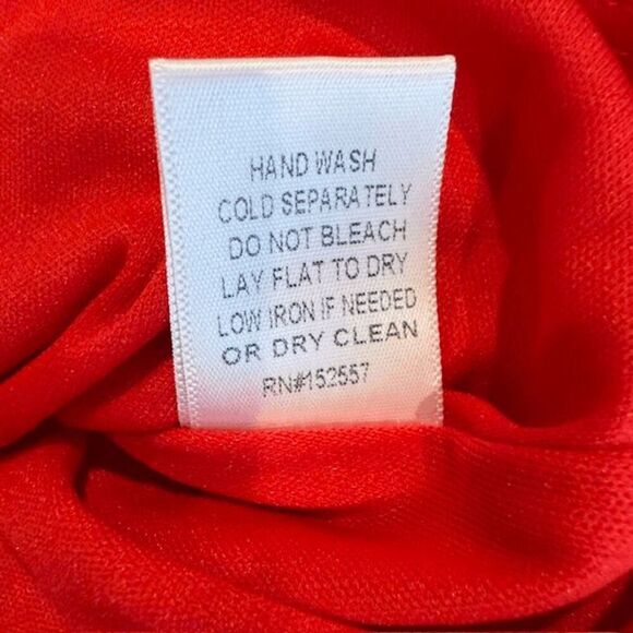 BaeVely One Shoulder Ruffle Red Mini Dress Elastic Waist Lined Size Medium - Picture 7 of 11